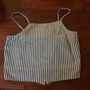 LA Hearts green & white striped tank top, size XS
